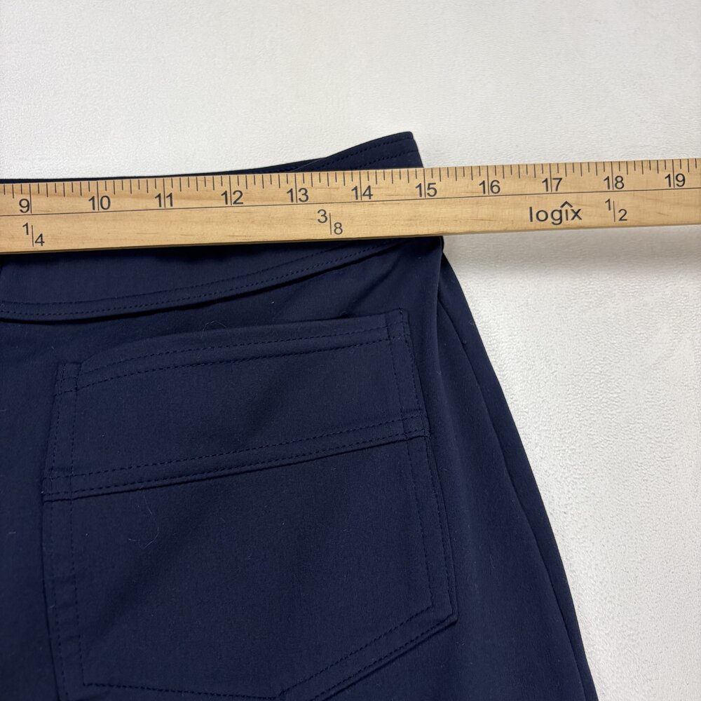 Halara Navy Wide-Leg Button-Front Trousers Size L - Picture 6 of 8